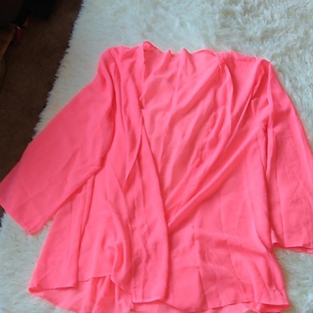 Hot pink sheer swimsuit cover up